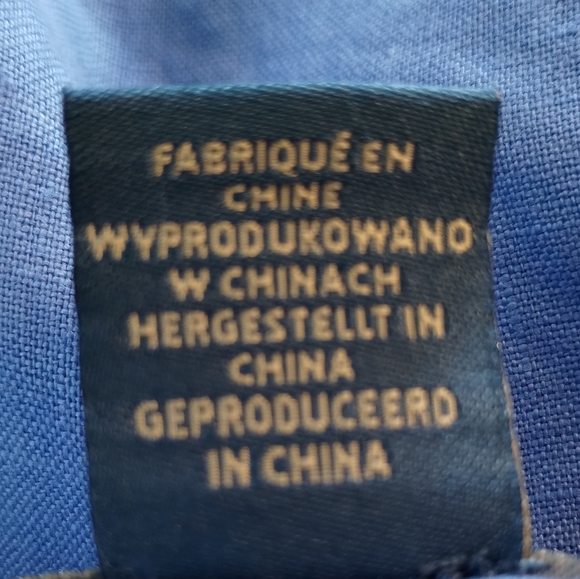 Antibes Blanc Women Short 100% Linen Chino High Rise Blue Size 10 - Picture 8 of 11